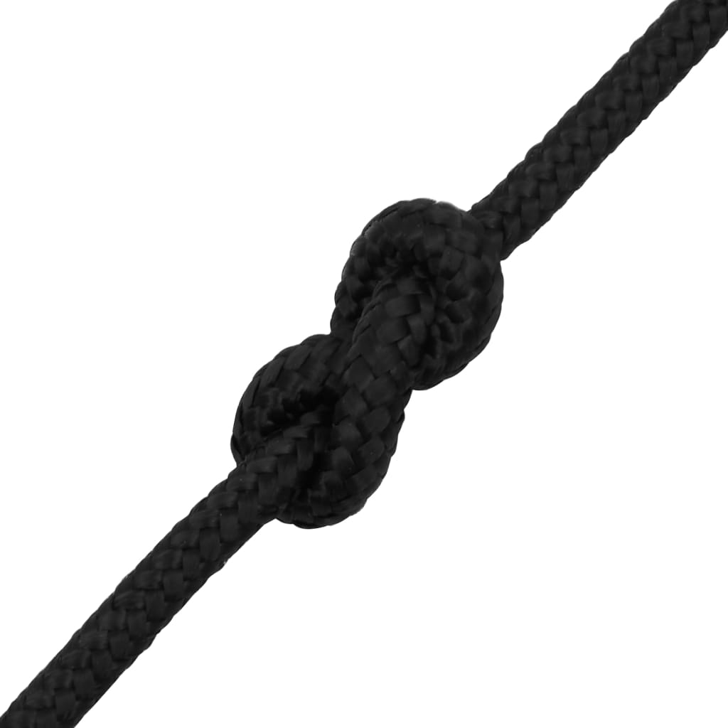 vidaXL Lodní lano celočerné 6 mm 50 m polypropylen