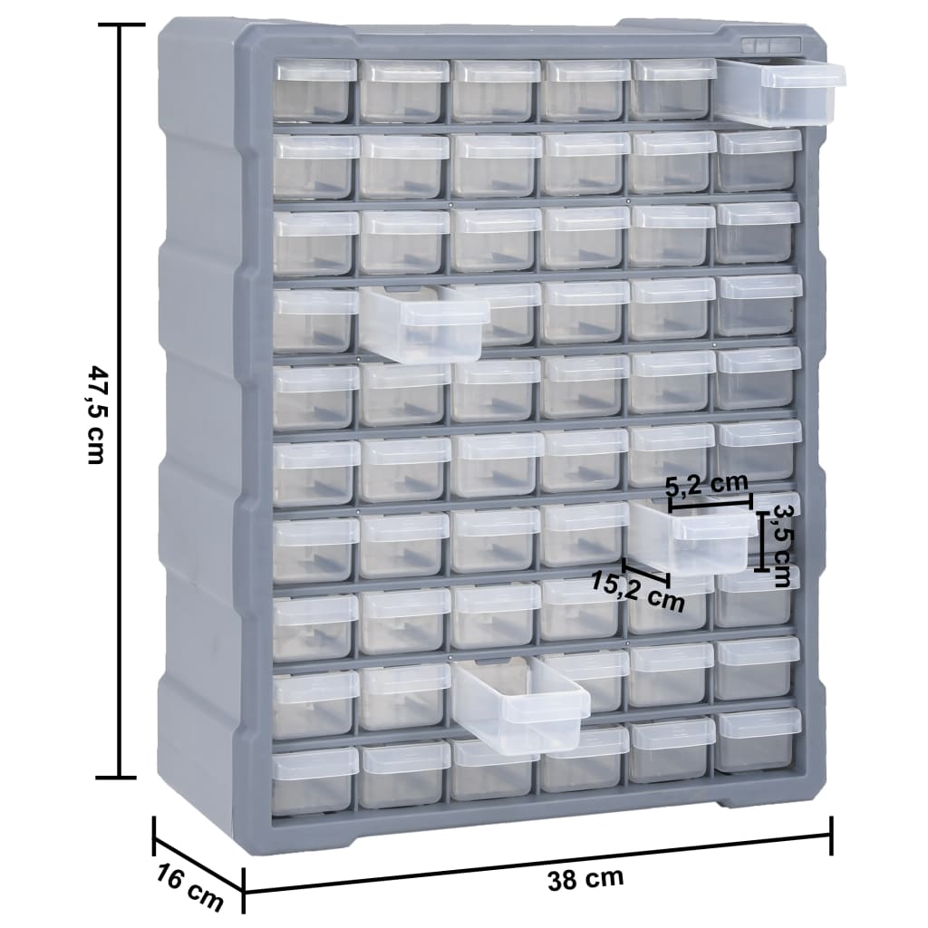 vidaXL Organizér se 60 zásuvkami 38 x 16 x 47,5 cm