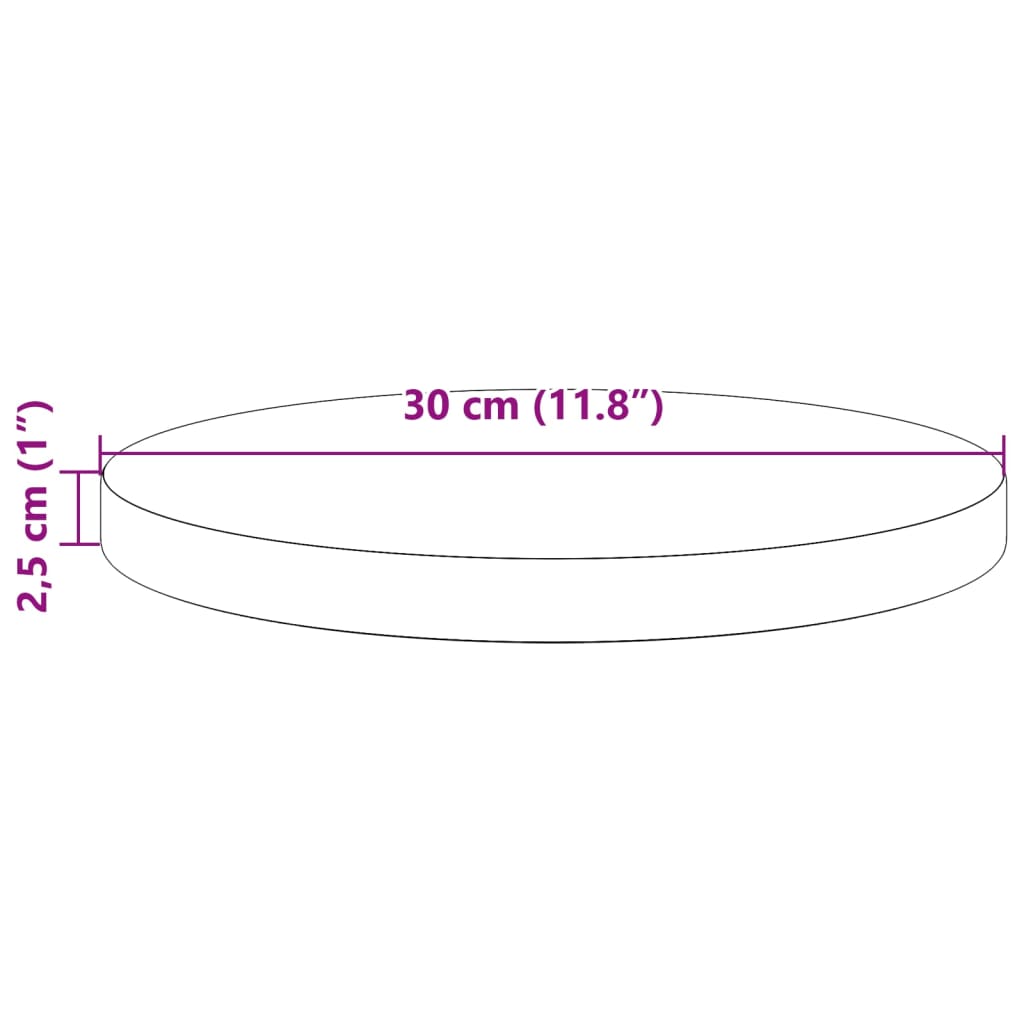 vidaXL Stolní deska kulatá voskově hnědá Ø30 x 2,5 cm masivní borovice