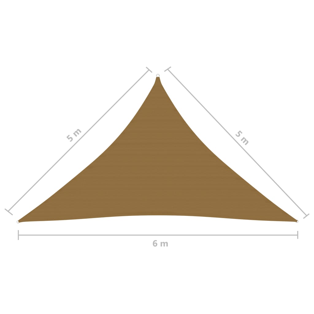 vidaXL Stínící plachta 160 g/m² taupe 5 x 5 x 6 m HDPE