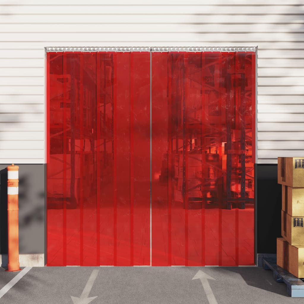 vidaXL Závěs do dveří červený 300 mm x 2,6 mm 25 m PVC