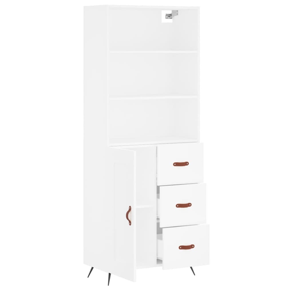 vidaXL Skříň highboard bílá 69,5 x 34 x 180 cm kompozitní dřevo