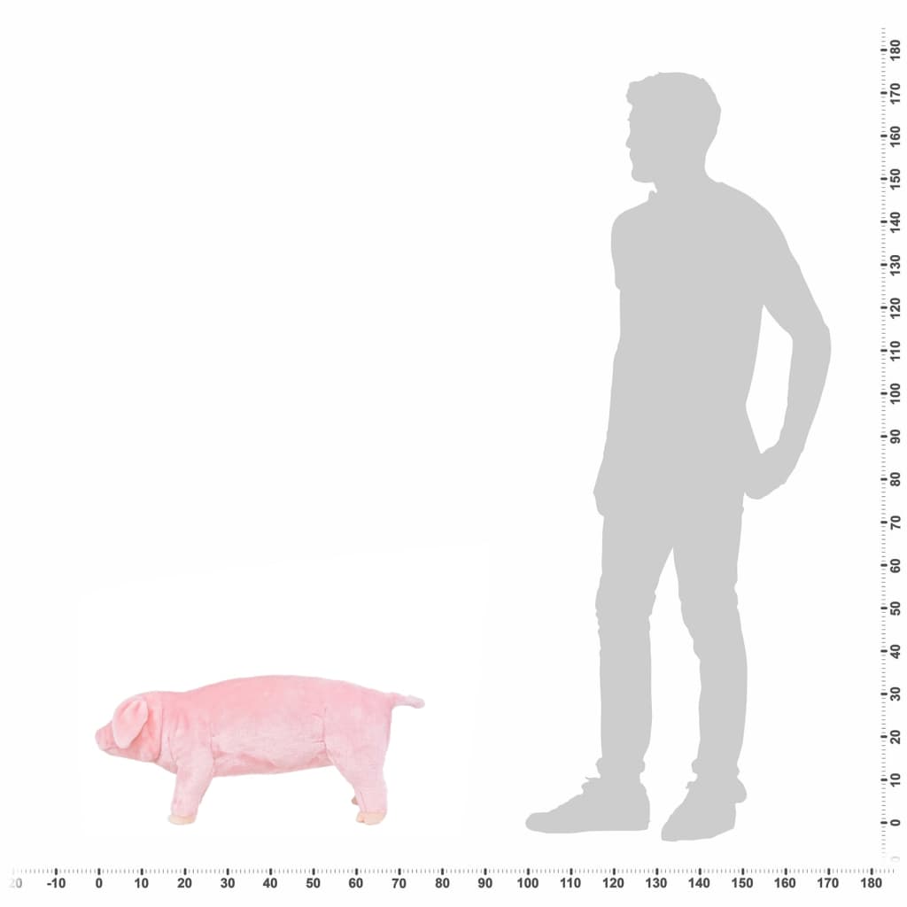 vidaXL Stojící plyšová hračka prase růžové XXL