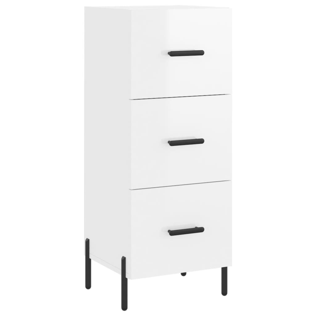 vidaXL Skříň highboard bílá s vysokým leskem 34,5x34x180 cm kompozit