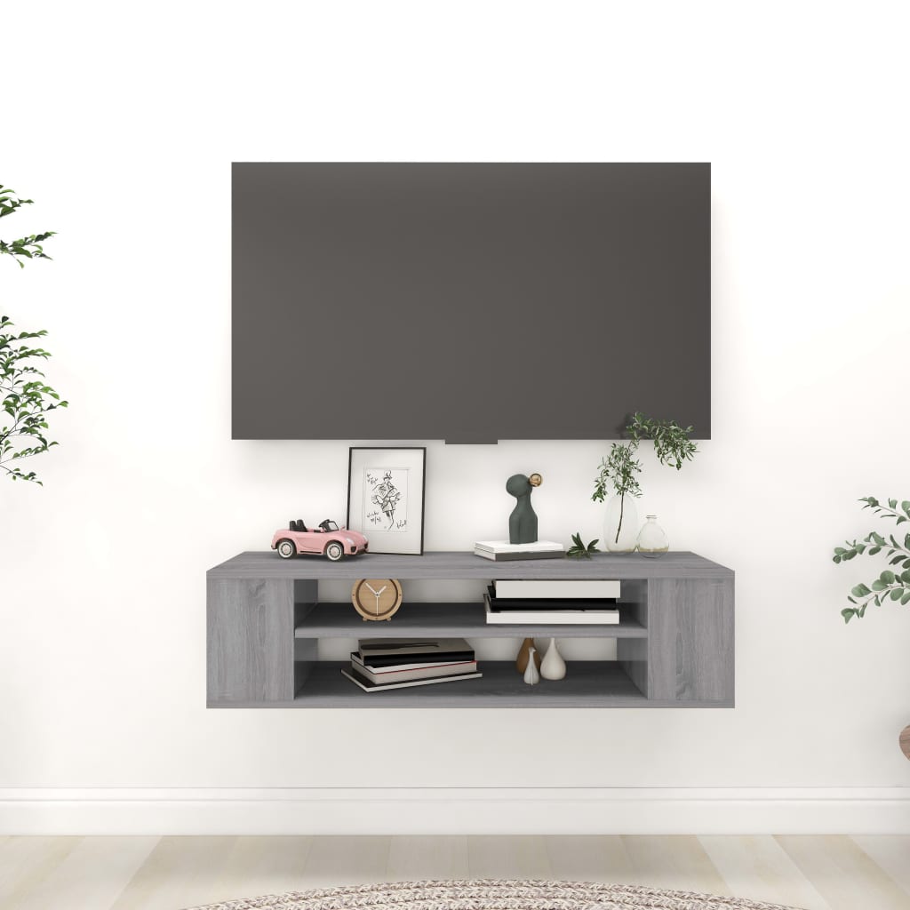 vidaXL Závěsná TV skříňka šedá sonoma 100x30x26,5 cm kompozitní dřevo