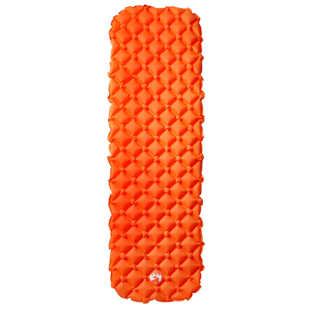 vidaXL Nafukovací kempingová matrace pro 1 osobu oranžová 190x58x6 cm