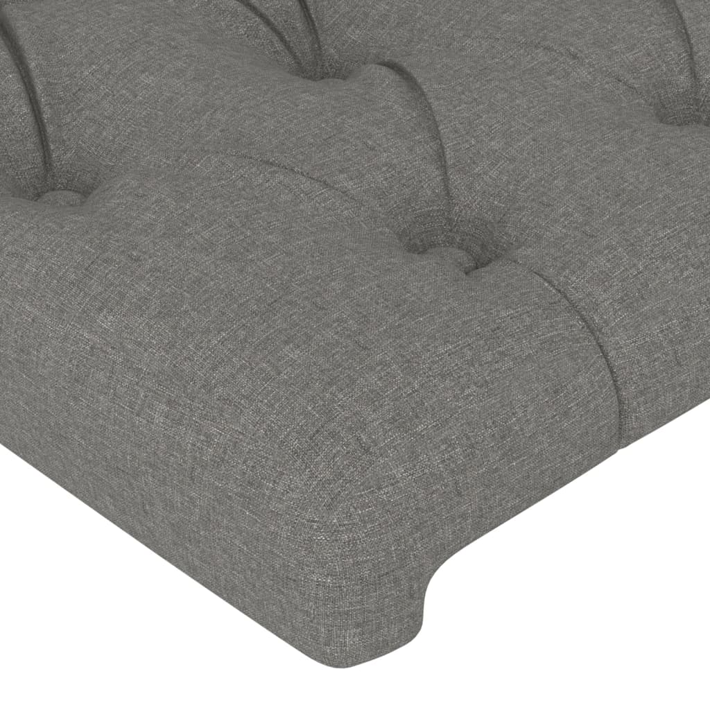 vidaXL Čelo postele s LED tmavě šedé 100 x 7 x 78/88 cm textil