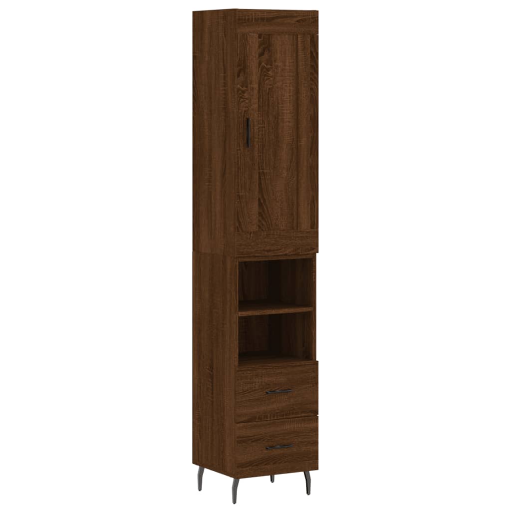 vidaXL Skříň highboard hnědý dub 34,5 x 34 x 180 cm kompozitní dřevo