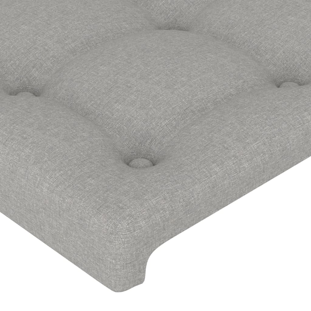vidaXL Čelo postele s LED světle šedé 80x5x118/128 cm textil