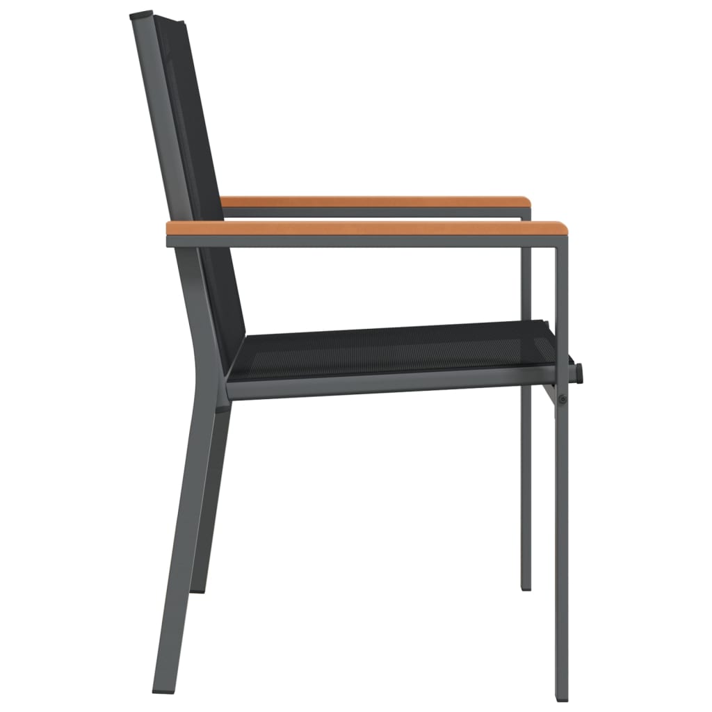 vidaXL Zahradní židle 6 ks černé 55 x 61,5 x 90 cm textilen a ocel