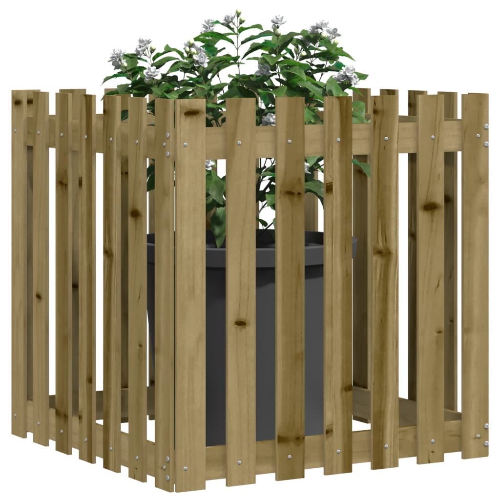 vidaXL Zahradní truhlík plotový design 70x70x70 cm impregnované dřevo