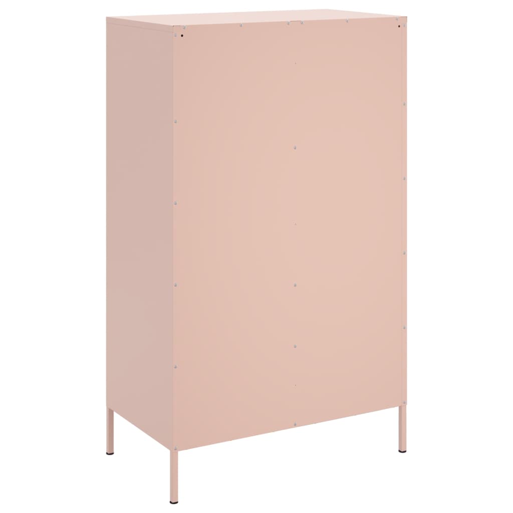 vidaXL Skříň highboard růžová 68 x 39 x 113 cm ocel