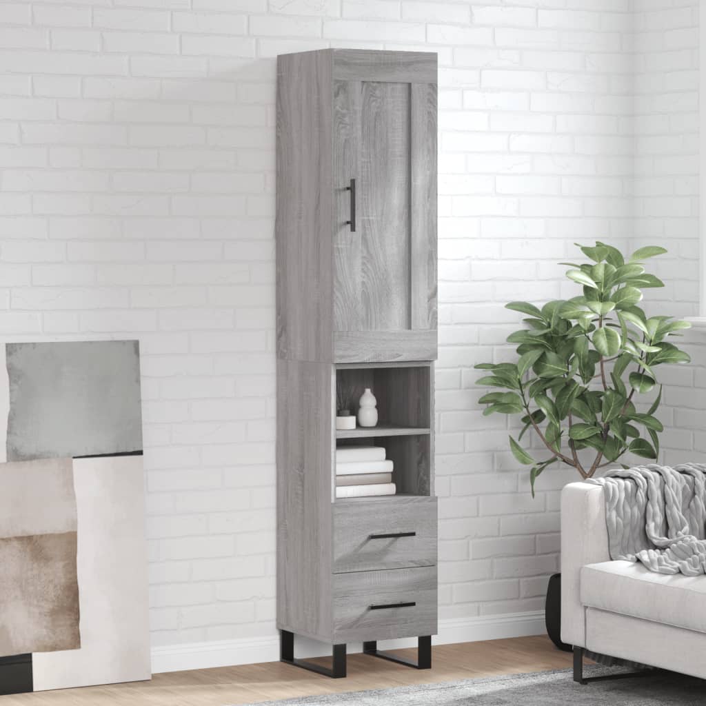 vidaXL Skříň highboard šedá sonoma 34,5 x 34 x 180 cm kompozitní dřevo