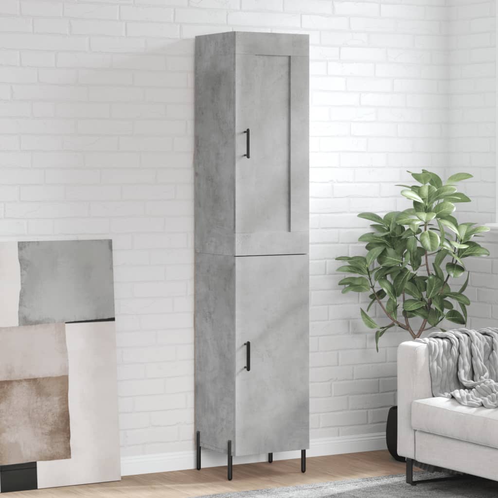 vidaXL Skříň highboard betonově šedá 34,5x34x180 cm kompozitní dřevo