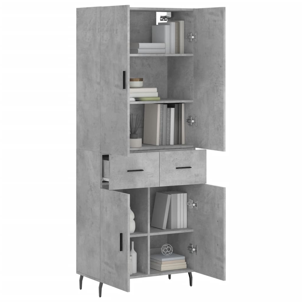 vidaXL Skříň highboard betonově šedá 69,5x34x180 cm kompozitní dřevo