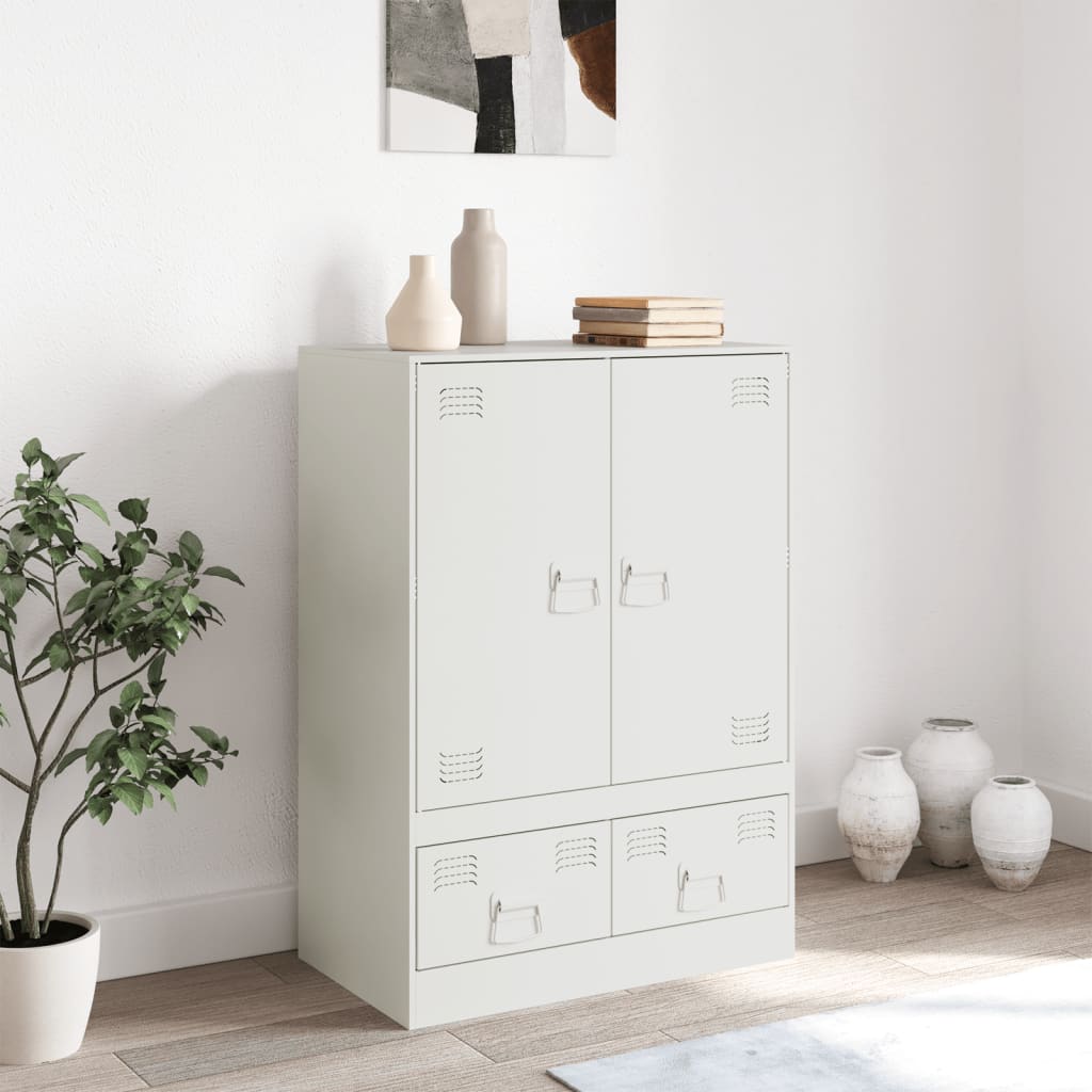 vidaXL Highboard bílý 67 x 39 x 95 cm ocel