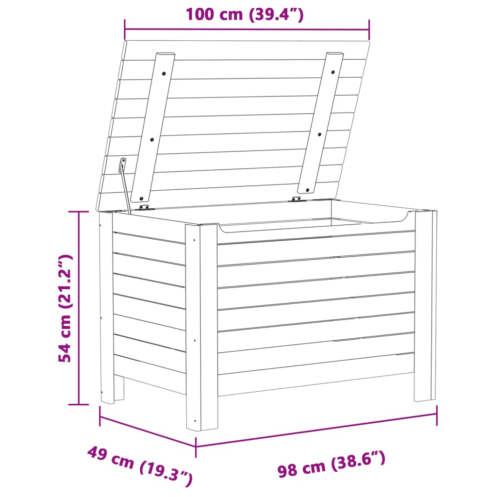 vidaXL Úložný box na kolečkách RANA bílý 100x49x54 cm borové dřevo