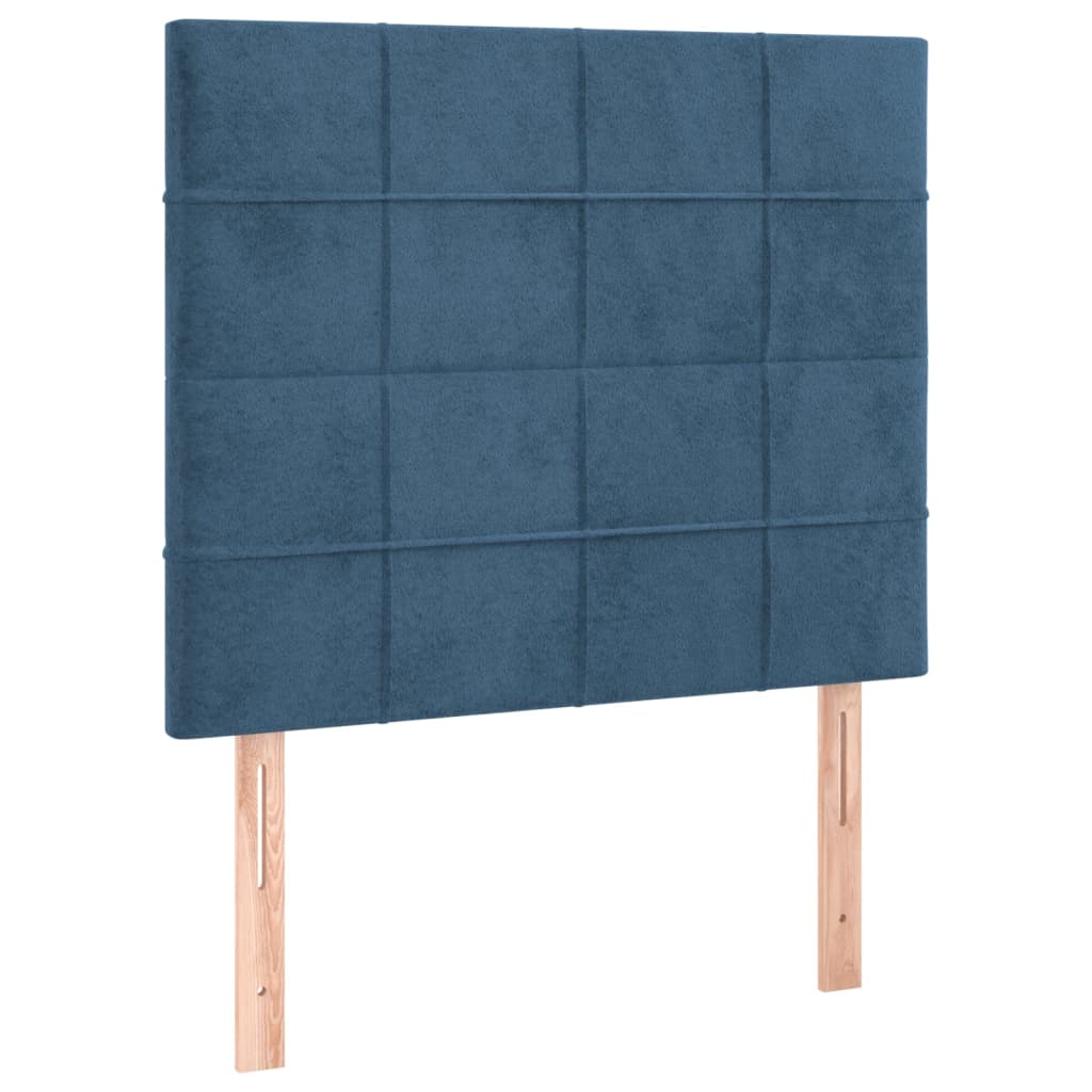 vidaXL Box spring postel s matrací tmavě modrá 90x190 cm samet