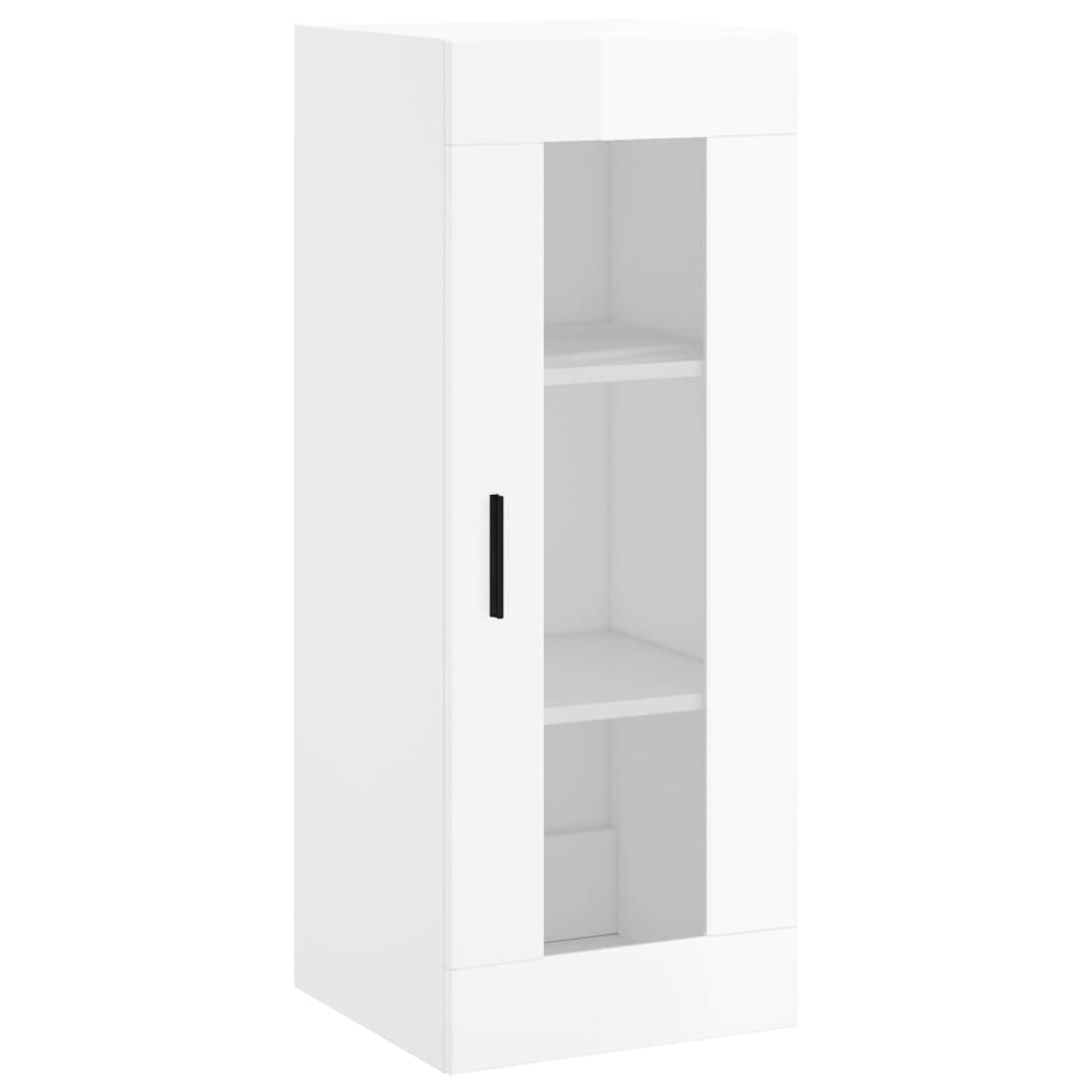 vidaXL Skříň highboard bílá s vysokým leskem 34,5x34x180 cm kompozit