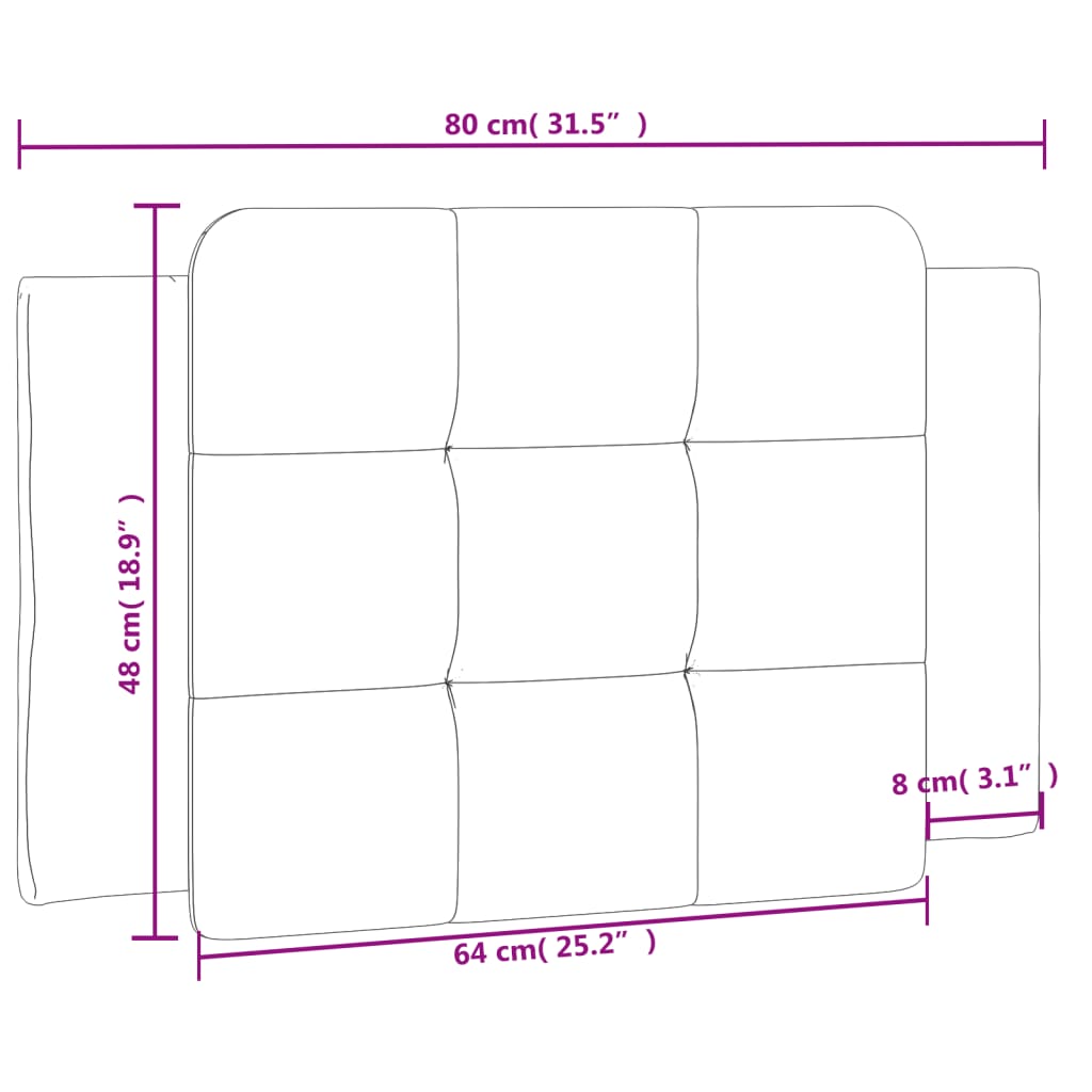 vidaXL Polštář na čelo postele cappuccino 80 cm umělá kůže