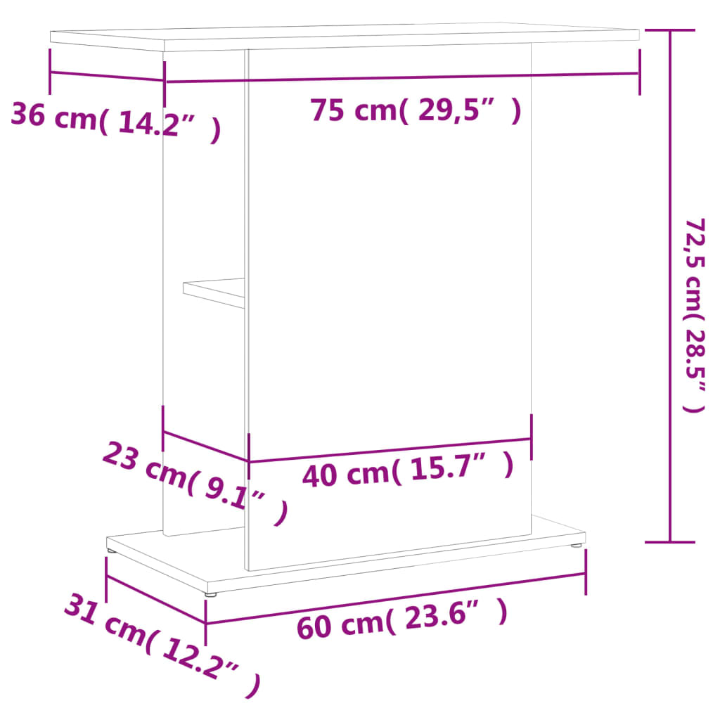 vidaXL Stojan na akvárium černý 75x36x72,5 cm kompozitní dřevo