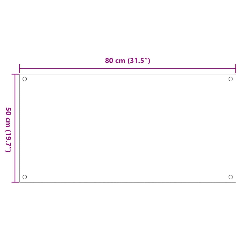 vidaXL Kuchyňské panely 2 ks průhledné 80 x 50 cm tvrzené sklo