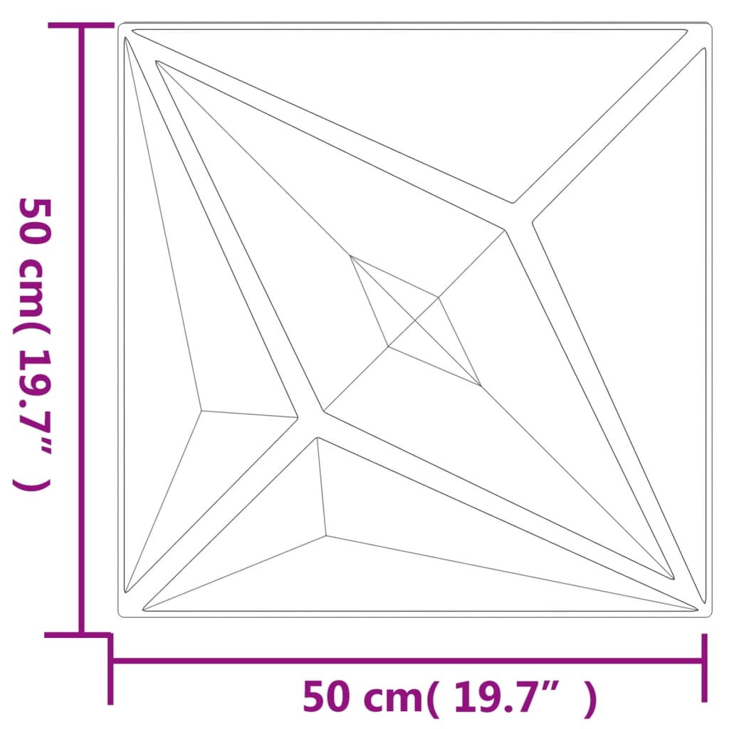 vidaXL Nástěnné panely 12 ks černé 50 x 50 cm XPS 3 m² hvězda