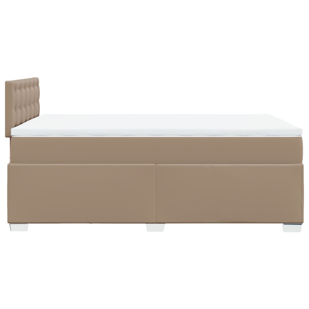 vidaXL Box spring postel s matrací cappuccino 140x200 cm umělá kůže