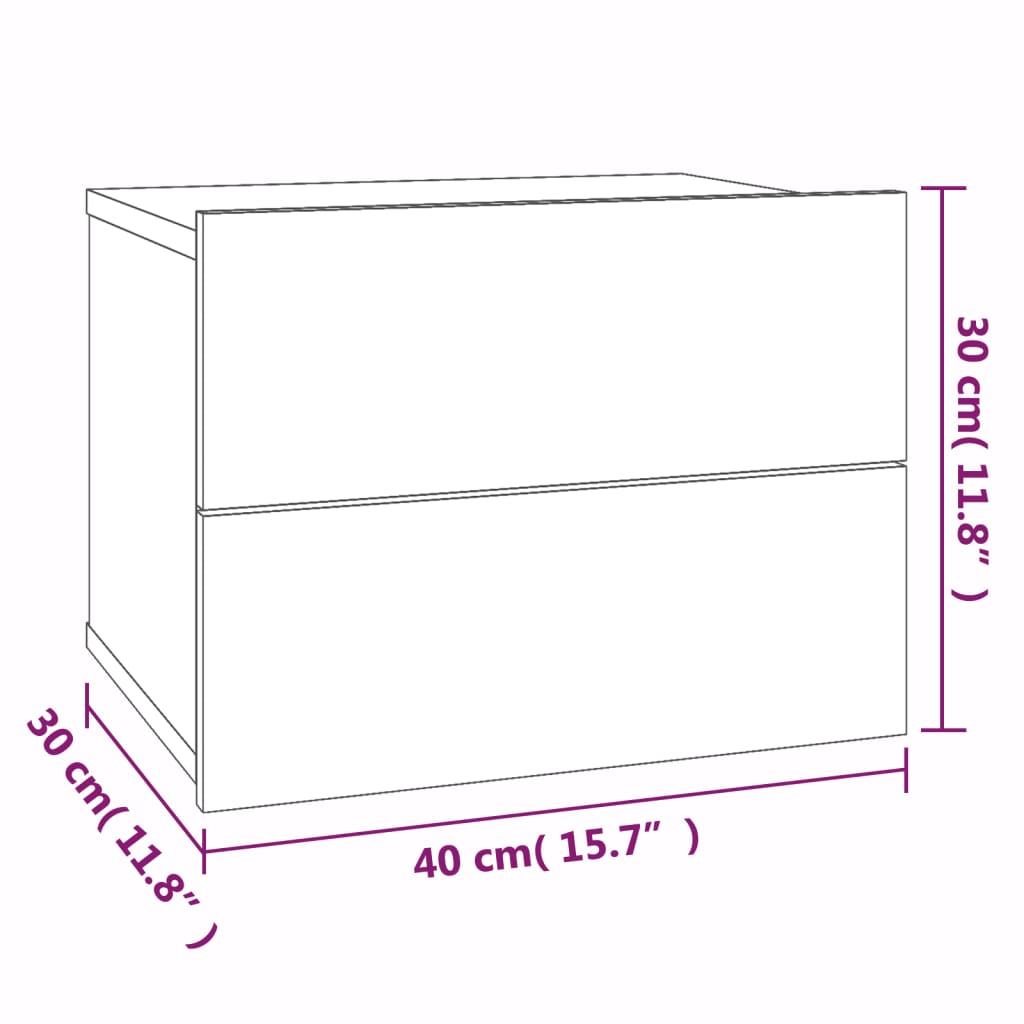 vidaXL Noční stolek kouřový dub 40 x 30 x 30 cm kompozitní dřevo