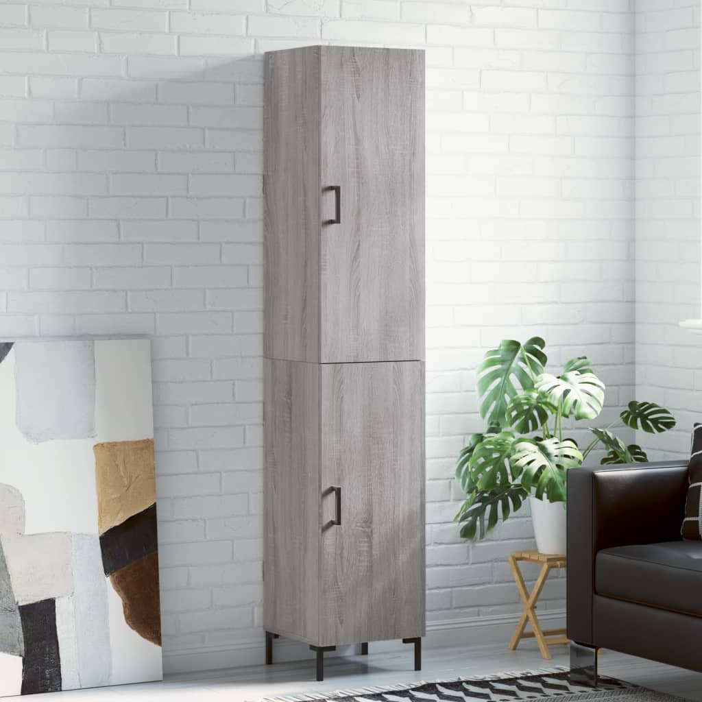 vidaXL Skříň highboard šedá sonoma 34,5 x 34 x 180 cm kompozitní dřevo