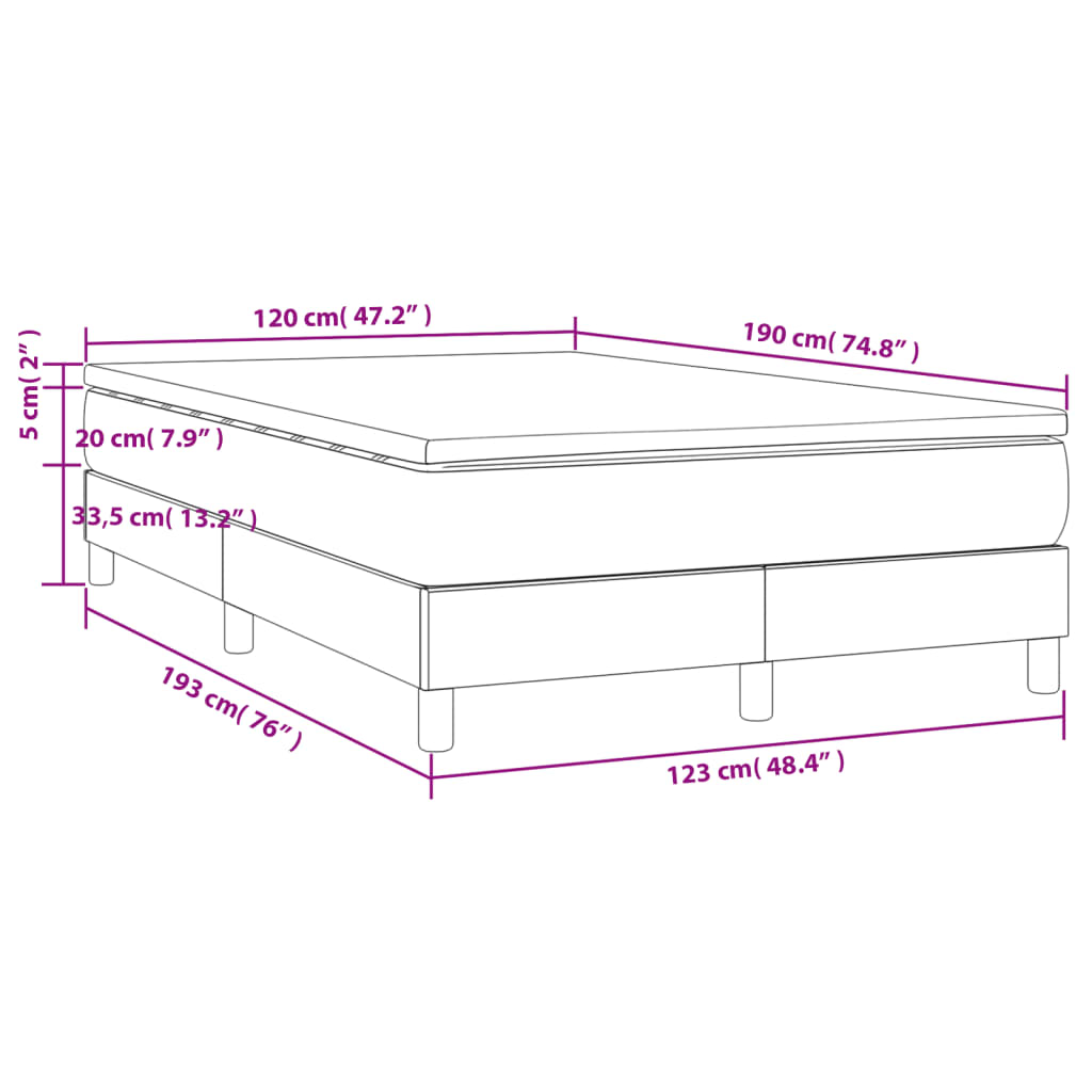 vidaXL Box spring postel s matrací černá 120x190 cm umělá kůže