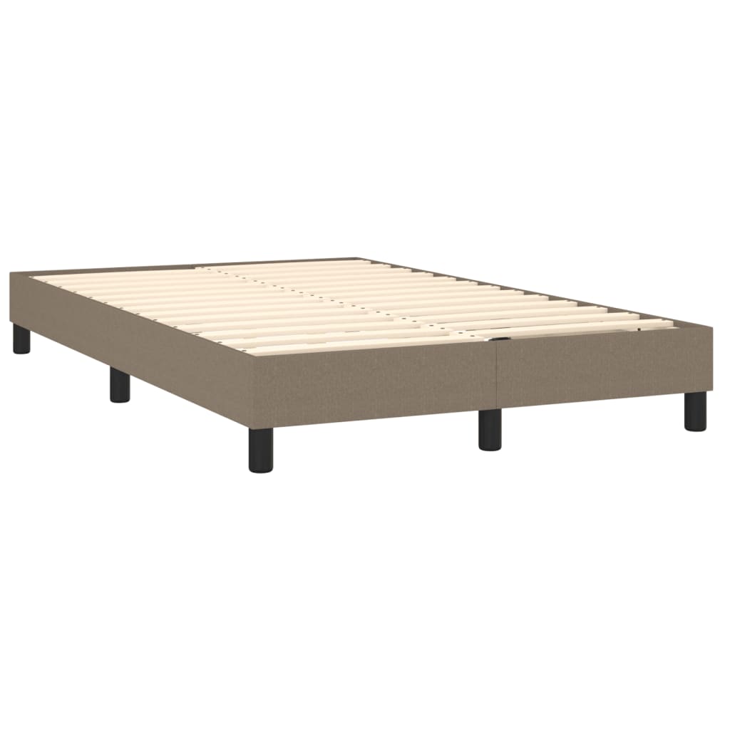 vidaXL Box spring postel s matrací a LED taupe 120x190 cm textil