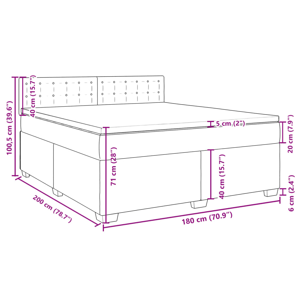 vidaXL Box spring postel s matrací černá 180x200 cm umělá kůže