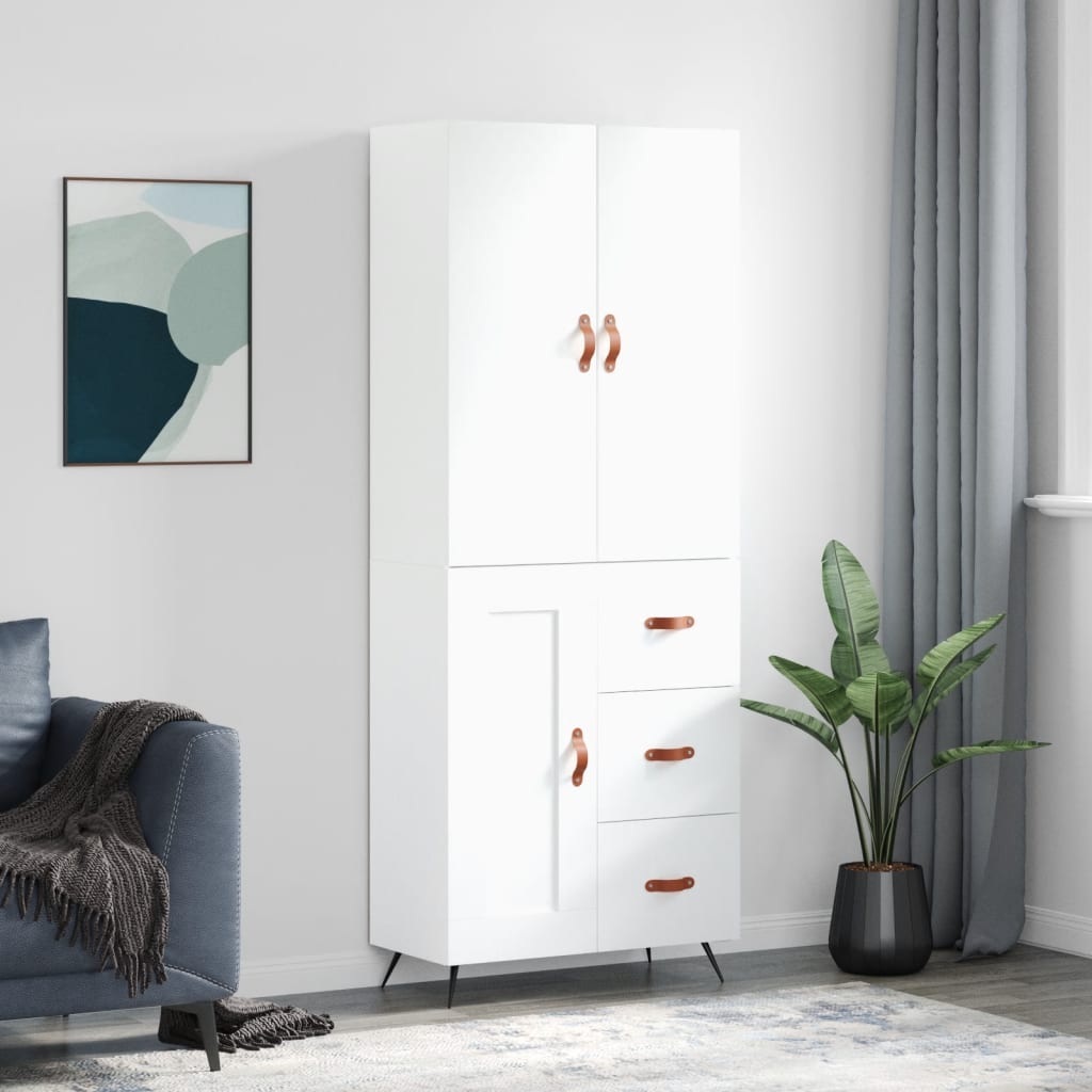 vidaXL Skříň highboard bílá 69,5 x 34 x 180 cm kompozitní dřevo