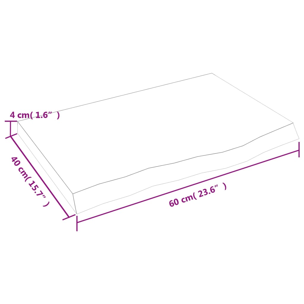 vidaXL Koupelnová deska tmavě hnědá 60x40x (2-4) cm ošetřený masiv