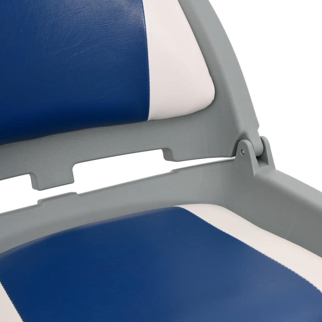 vidaXL 4dílné skládací sedadlo do člunu s modro-bílým polštářem