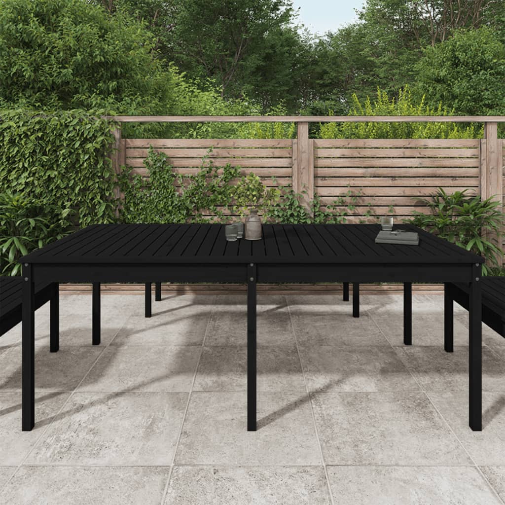 vidaXL Zahradní stůl černý 203,5 x 100 x 76 cm masivní borové dřevo