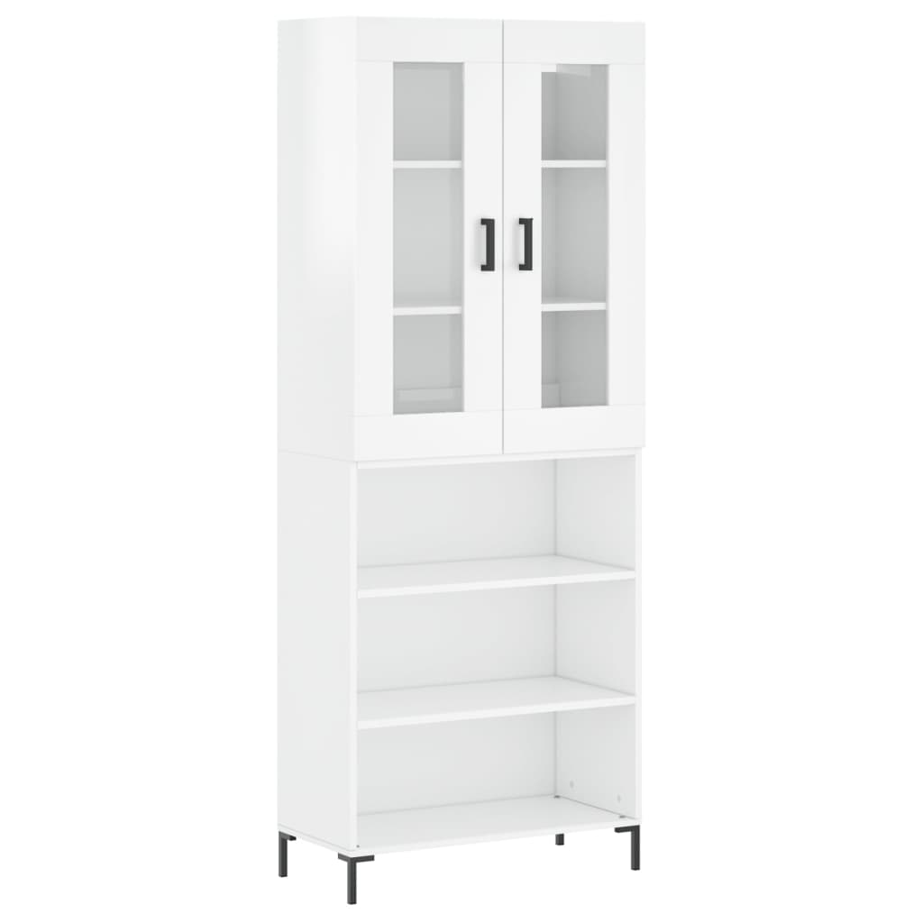 vidaXL Skříň highboard lesklá bílá 69,5 x 34 x 180 cm kompozitní dřevo