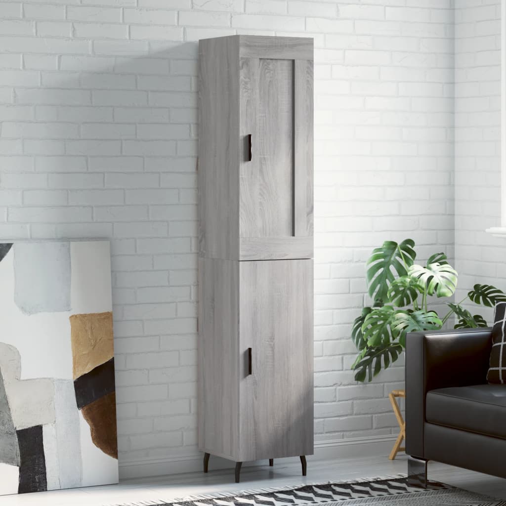 vidaXL Skříň highboard šedá sonoma 34,5 x 34 x 180 cm kompozitní dřevo