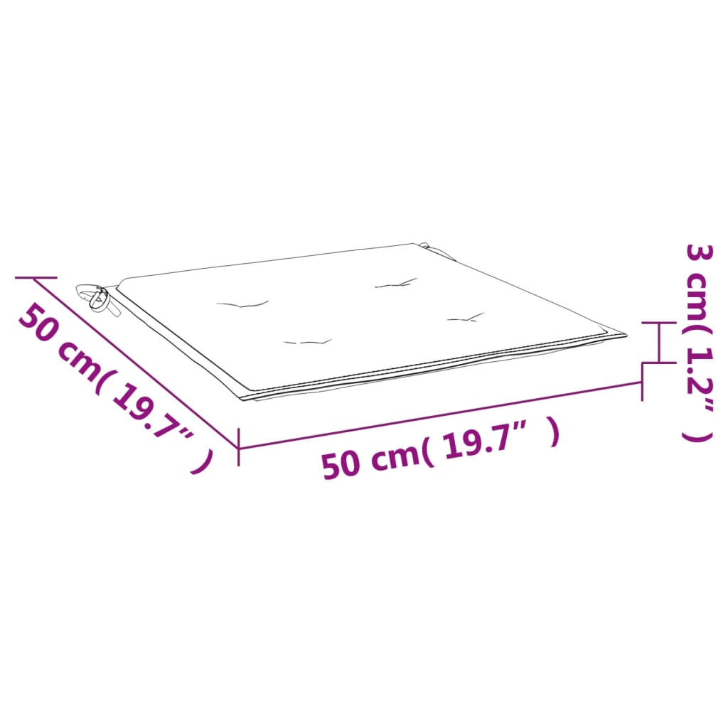 vidaXL Podušky na zahradní židli 4 ks vícebarevné 50x50x3 cm textil