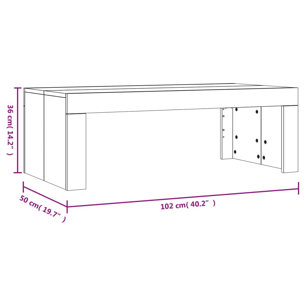 vidaXL Konferenční stolek betonově šedý 102x50x36 cm kompozitní dřevo