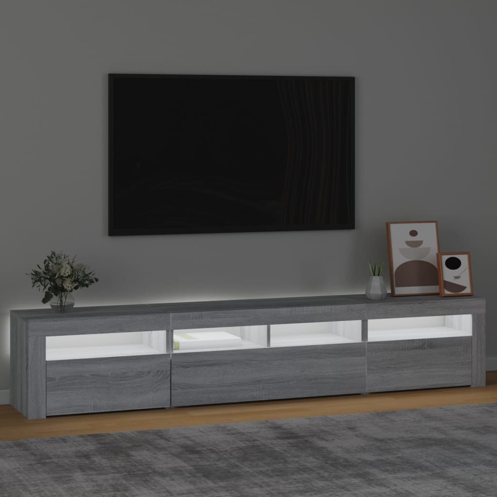 vidaXL TV skříňka s LED osvětlením šedá sonoma 210 x 35 x 40 cm