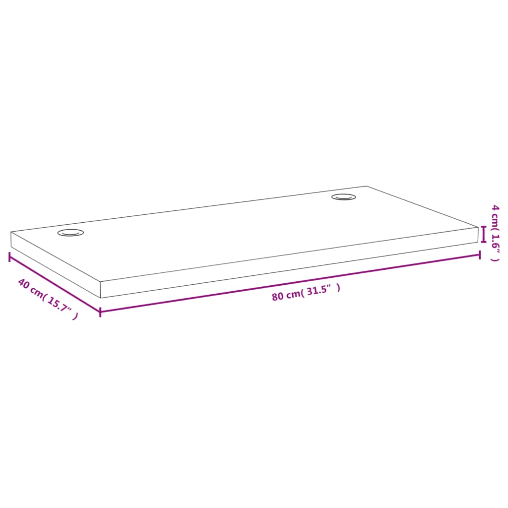 vidaXL Deska psacího stolu 80 x 40 x 4 cm bambus