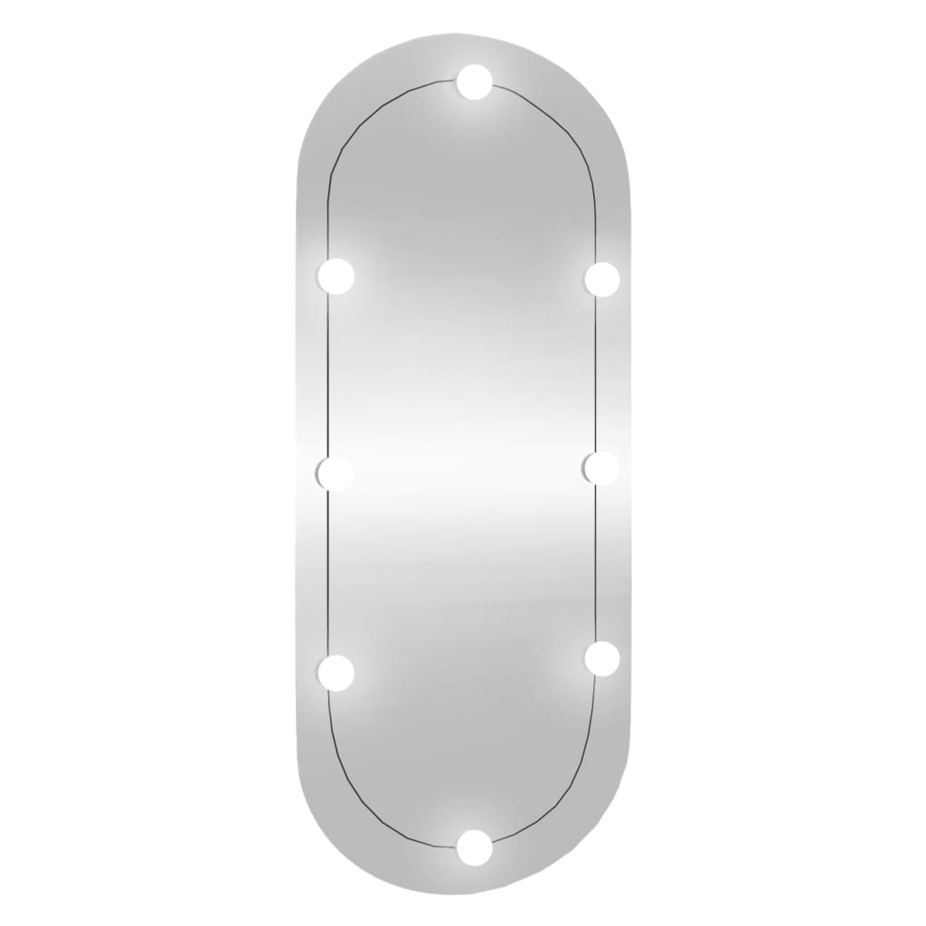 vidaXL Nástěnné zrcadlo s LED osvětlením 40 x 90 cm sklo oválné