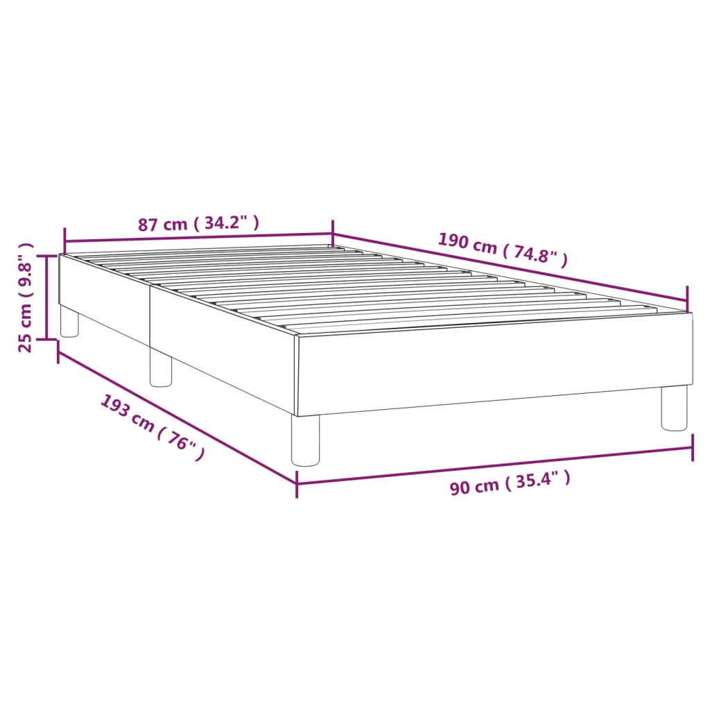 vidaXL Rám postele cappuccino 90x190 cm umělá kůže