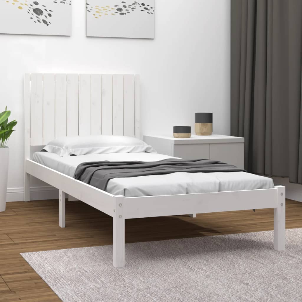 vidaXL Rám postele bílý masivní borovice 90 x 200 cm