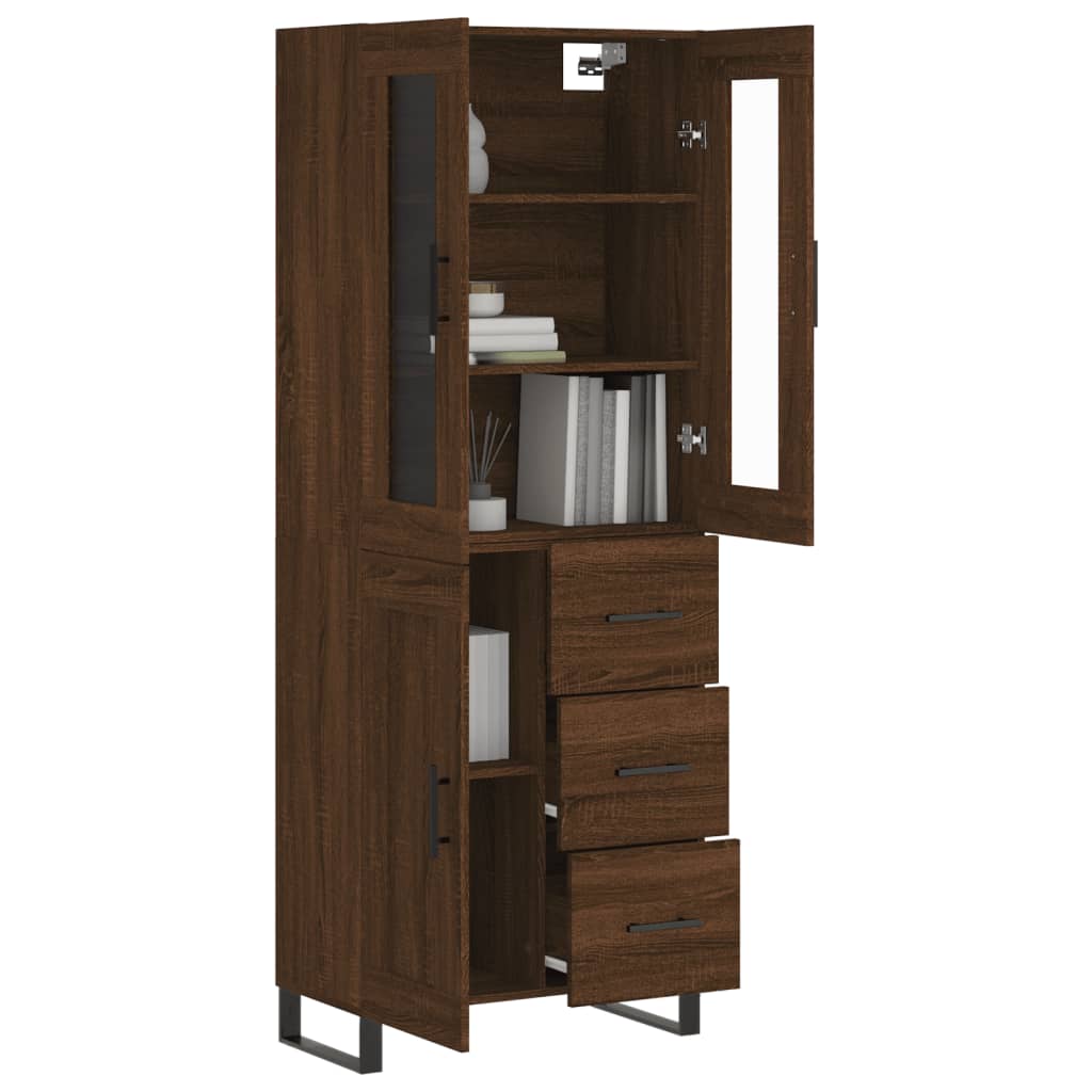 vidaXL Skříň highboard hnědý dub 69,5 x 34 x 180 cm kompozitní dřevo