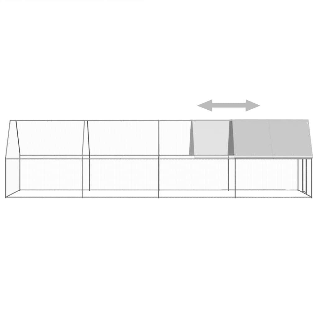 vidaXL Klec pro kuřata 2 x 8 x 2 m pozinkovaná ocel