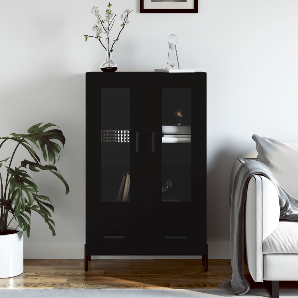 vidaXL Skříň highboard černá 69,5 x 31 x 115 cm kompozitní dřevo