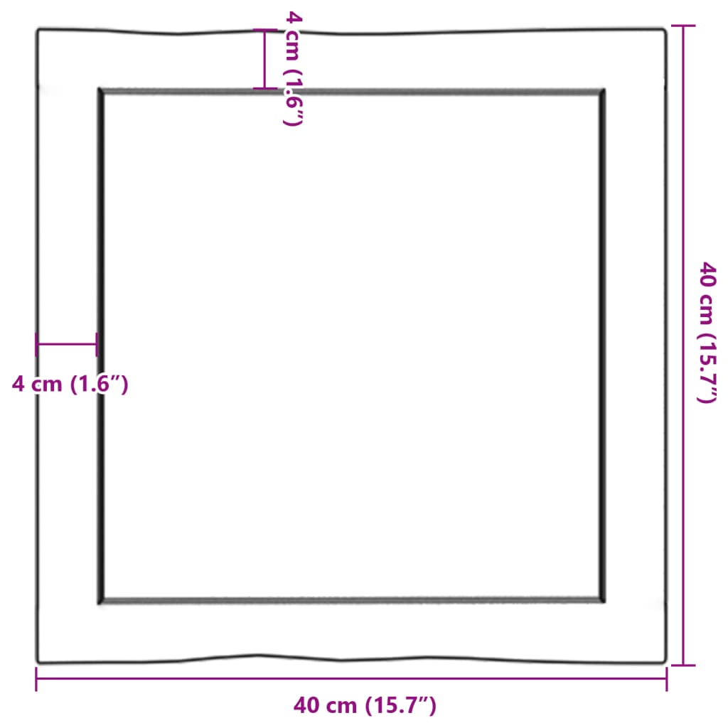 vidaXL Stolní deska světle hnědá 40x40x(2-6)cm ošetřený dub živá hrana